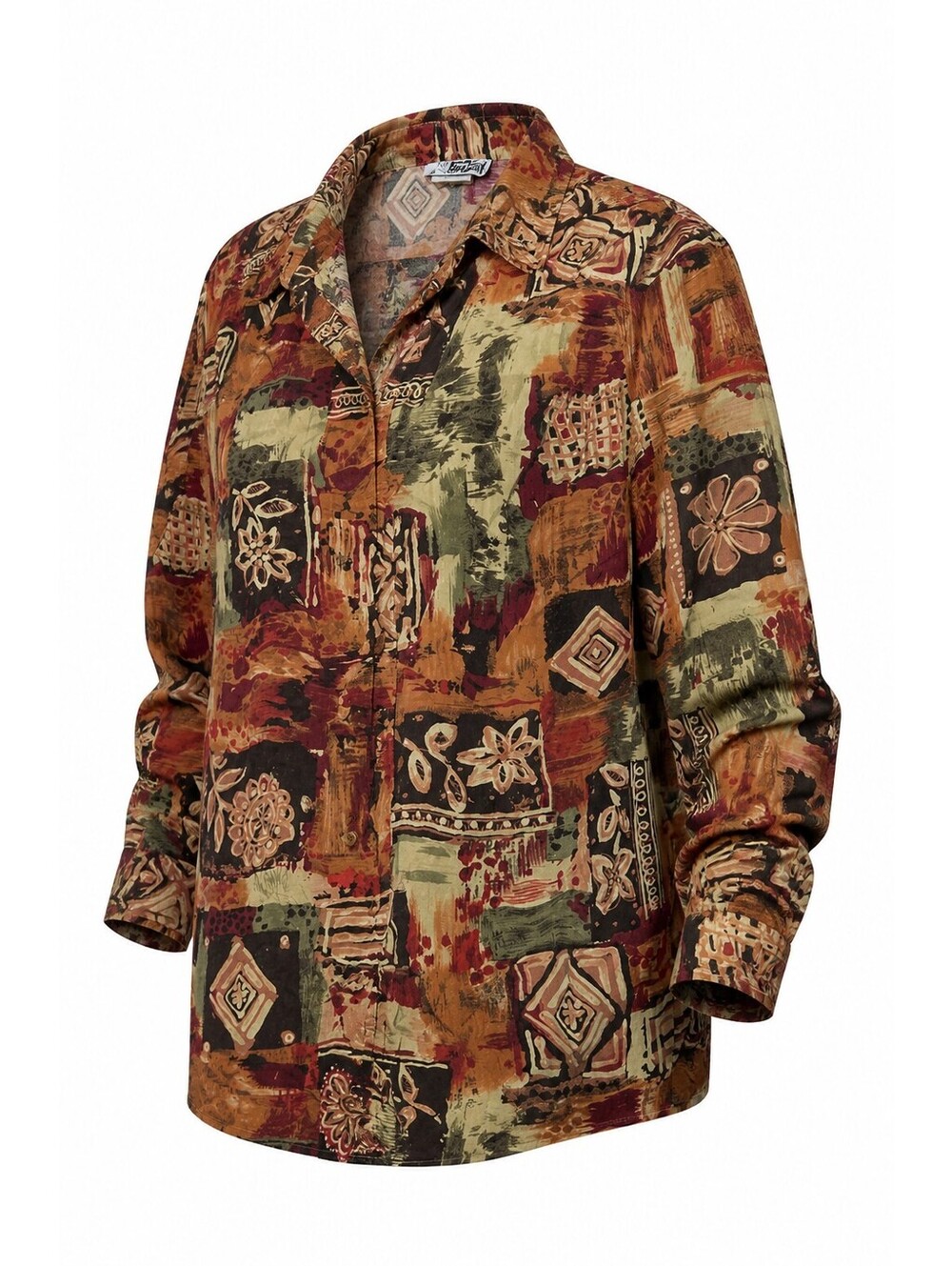 CM Shapes Patterned Long Sleeve Button-Up Shirt XL